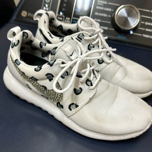 Custom rhinestone swoosh Nike sneakers